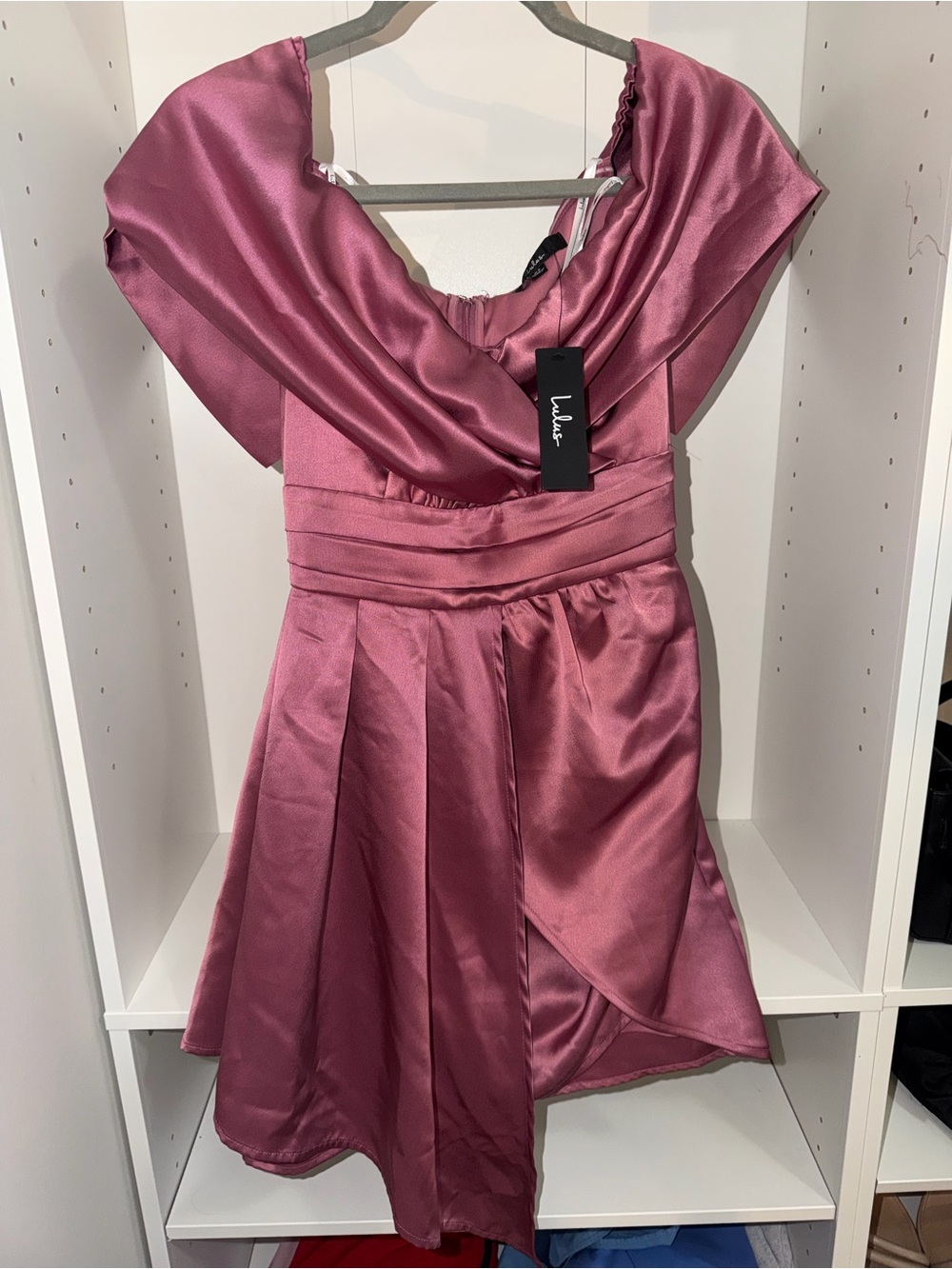 Satin Party Dress in Rose Pink